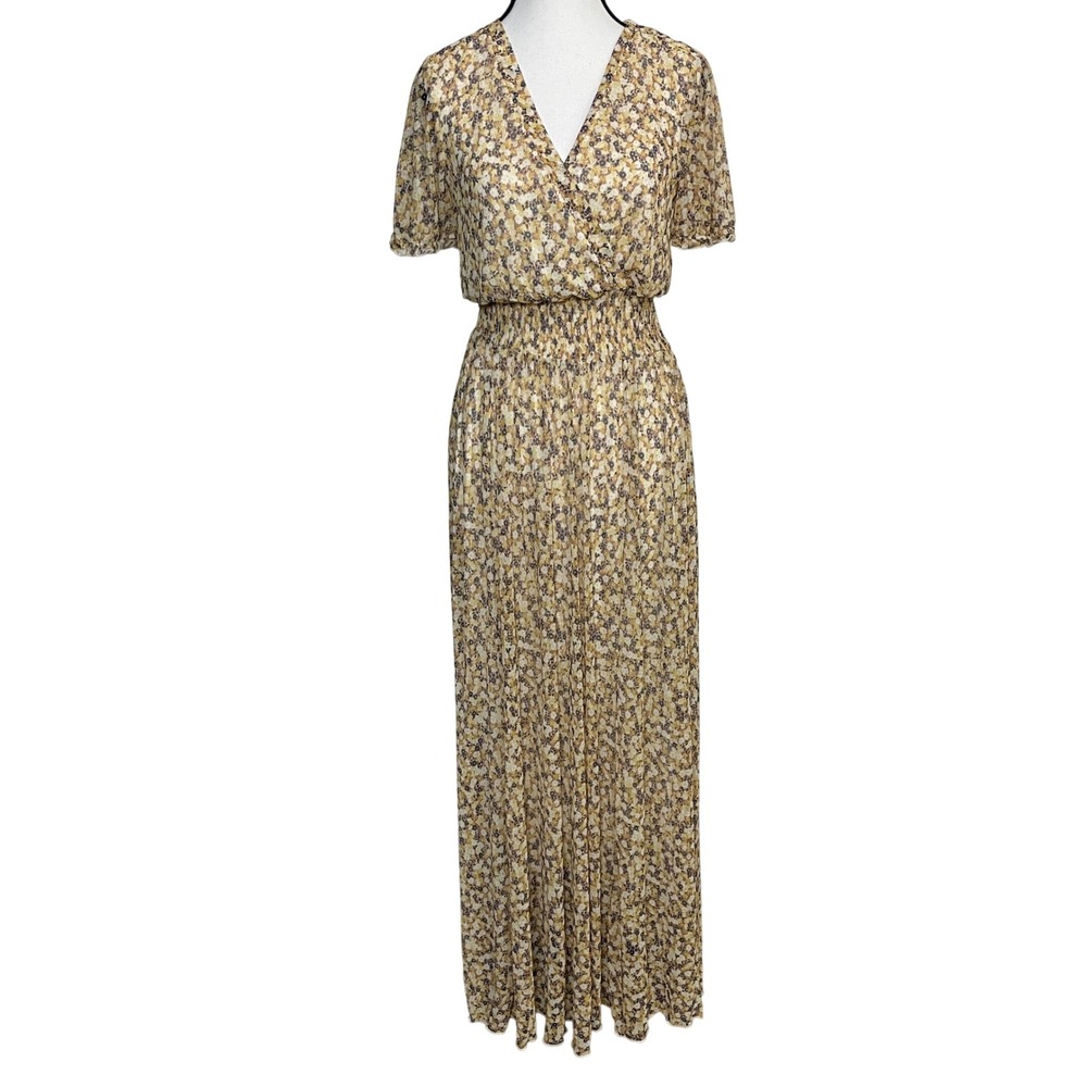 Kate & Lily Floral Maxi Dress Women Sz 6 Smocked Waist Cottacore Romantic Dainty